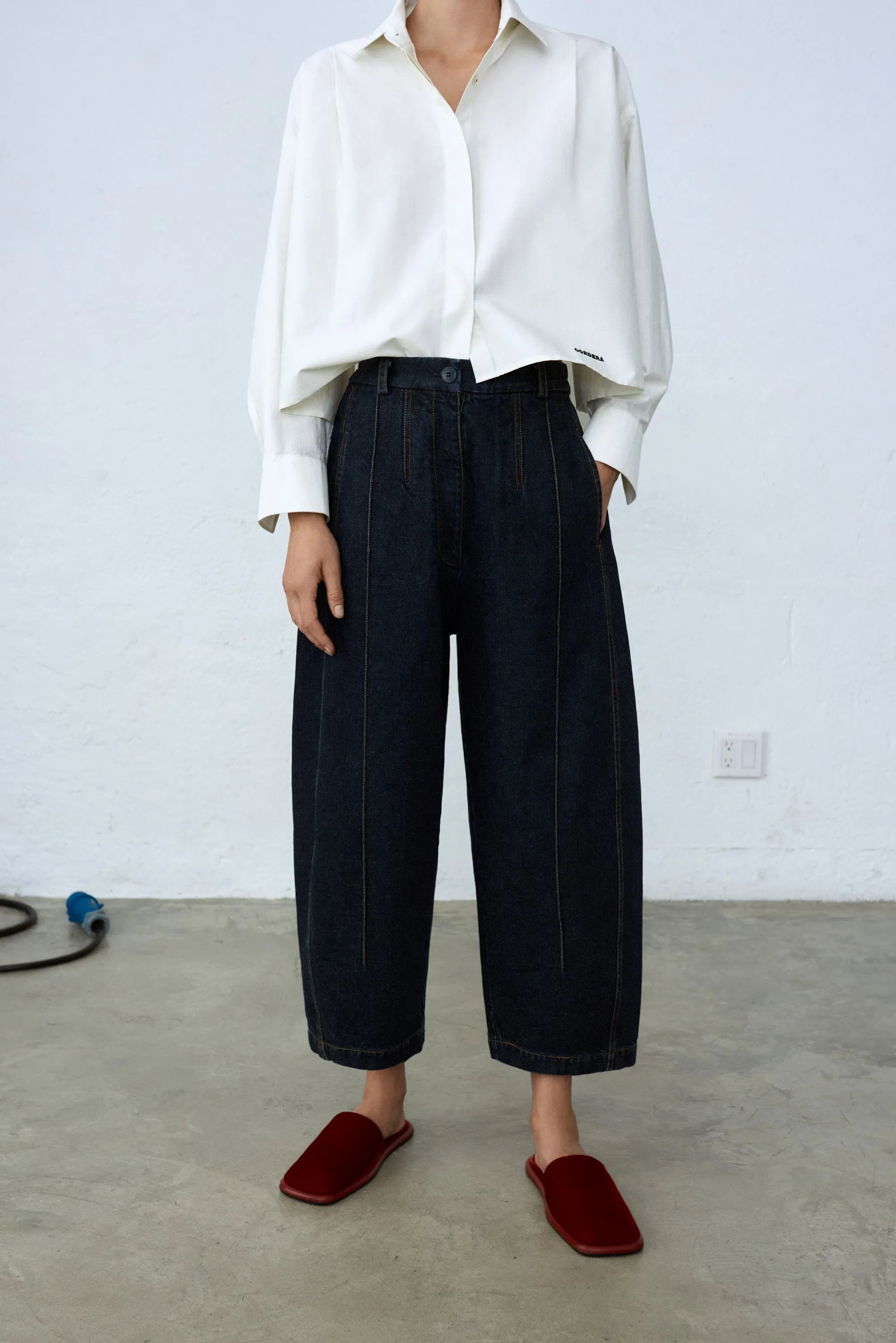 SEAM CURVED DENIM PANTS DARK NAVY sold by Cordera product image thumbnail 2