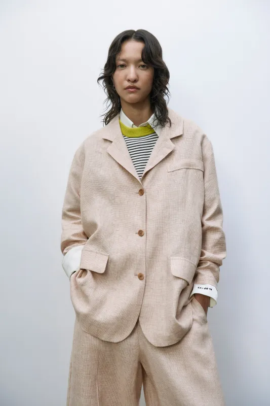 MELANGE OVERSIZED LINEN BLAZER made by Cordera