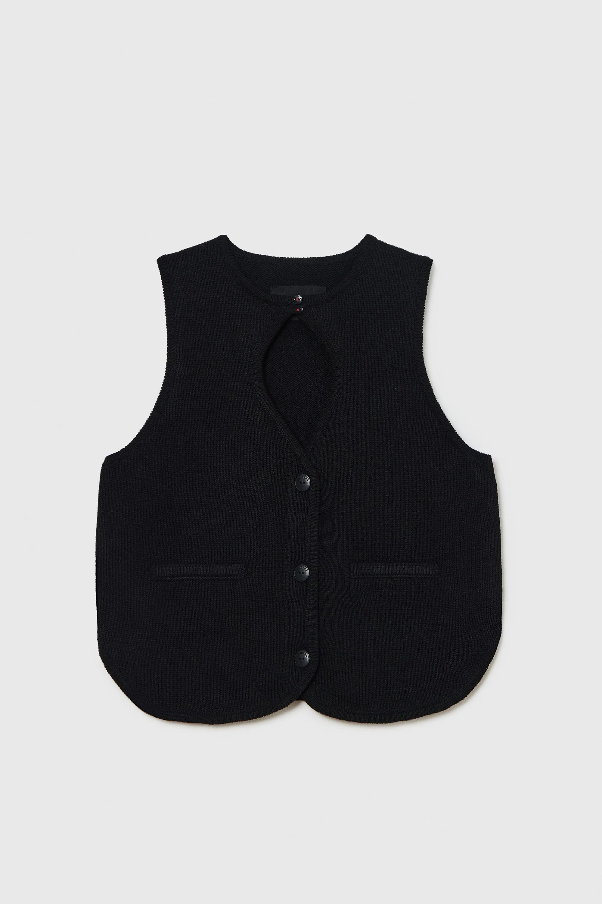 CUT-OUT BOAT NECK WAISTCOAT BLACK sold by Cordera product image thumbnail 5