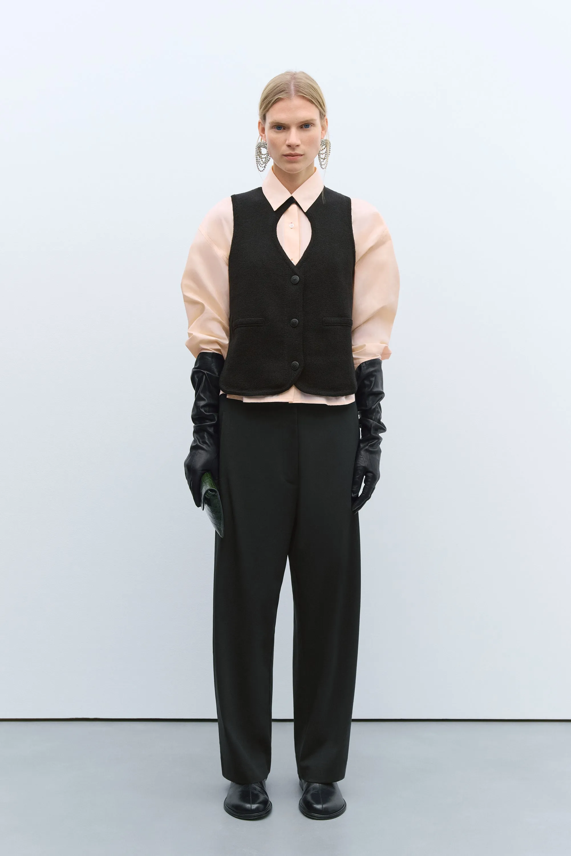 CUT-OUT BOAT NECK WAISTCOAT BLACK sold by Cordera product image thumbnail 2