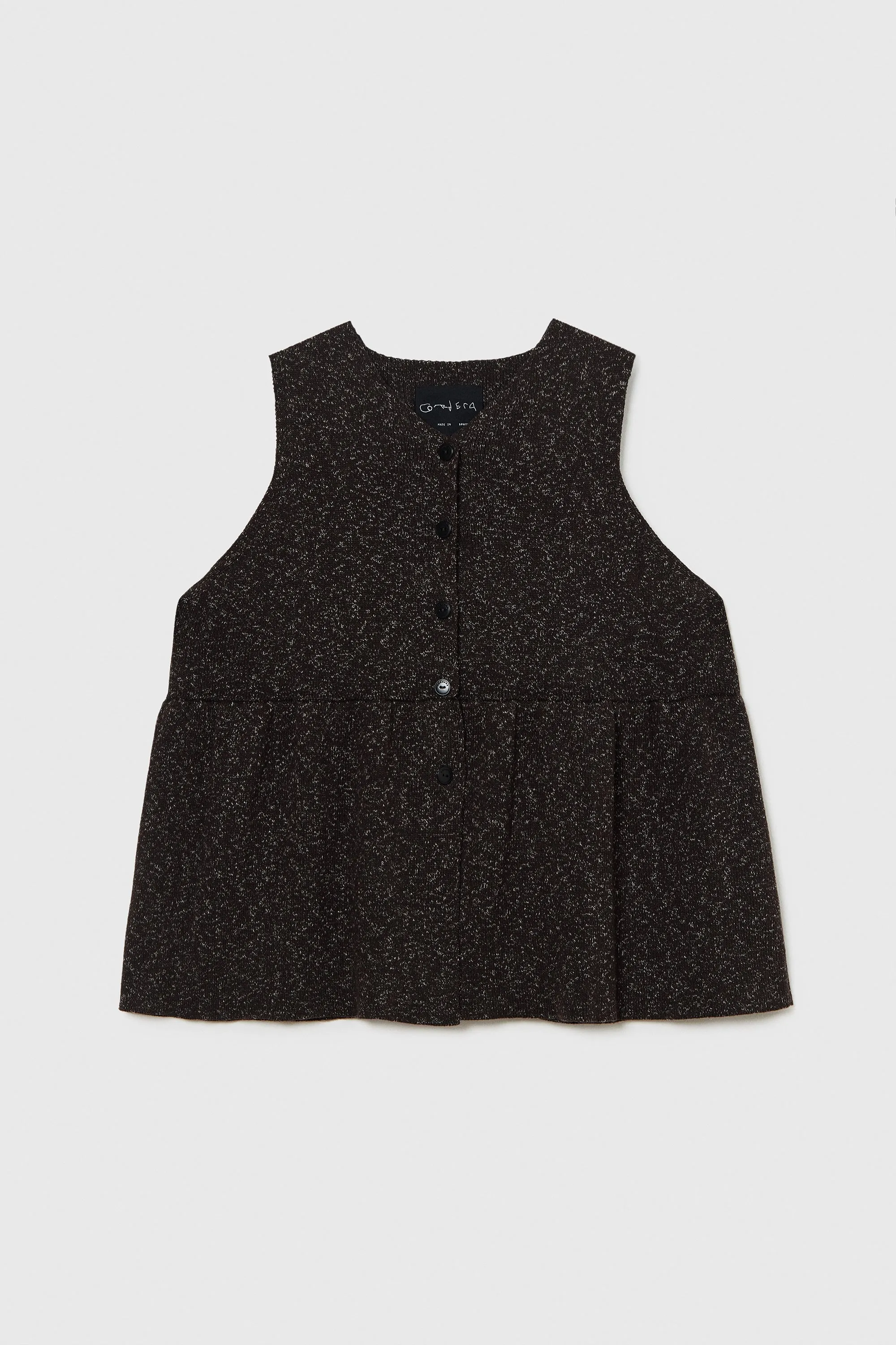 FLECKED COTTON PEPLUM TOP BROWN sold by Cordera product image thumbnail 4