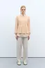 MERINO & CASHMERE PEPLUM TOP PEACH sold by Cordera