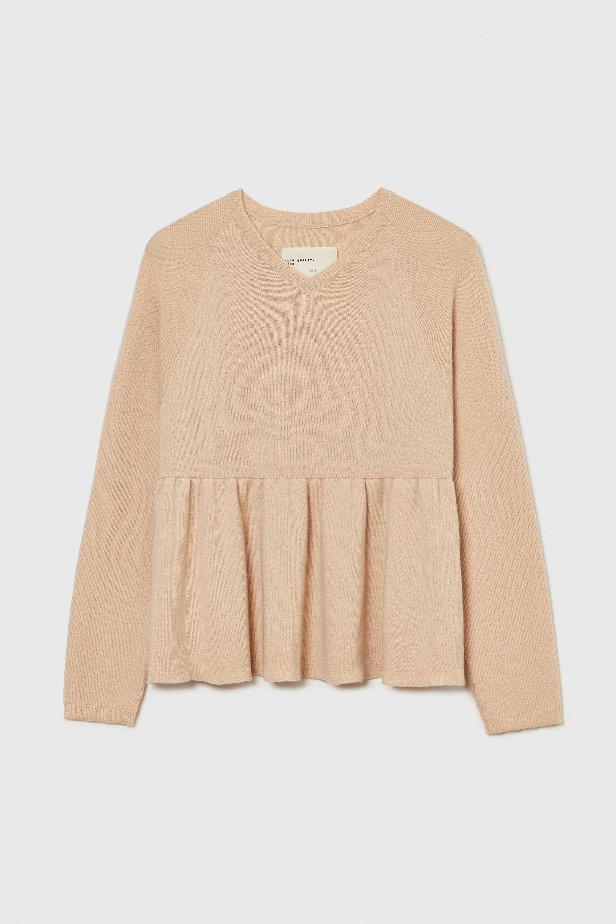 MERINO & CASHMERE PEPLUM TOP PEACH sold by Cordera product image thumbnail 4