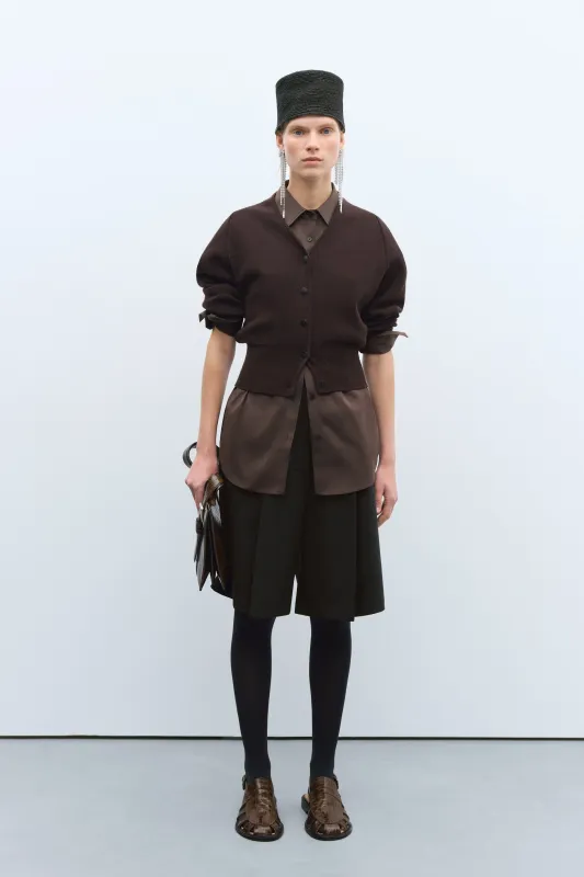 MERINO & CASHMERE CARDIGAN BROWN sold by Cordera