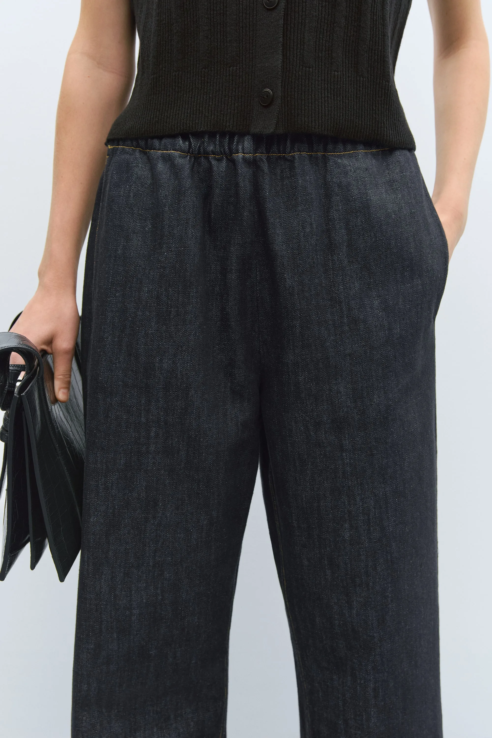 DENIM RELAXED PANTS BLACK sold by Cordera product image thumbnail 3