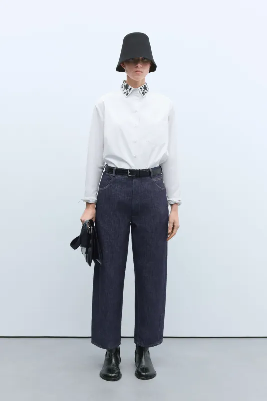 DENIM STRAIGHT PANTS INDIGO sold by Cordera