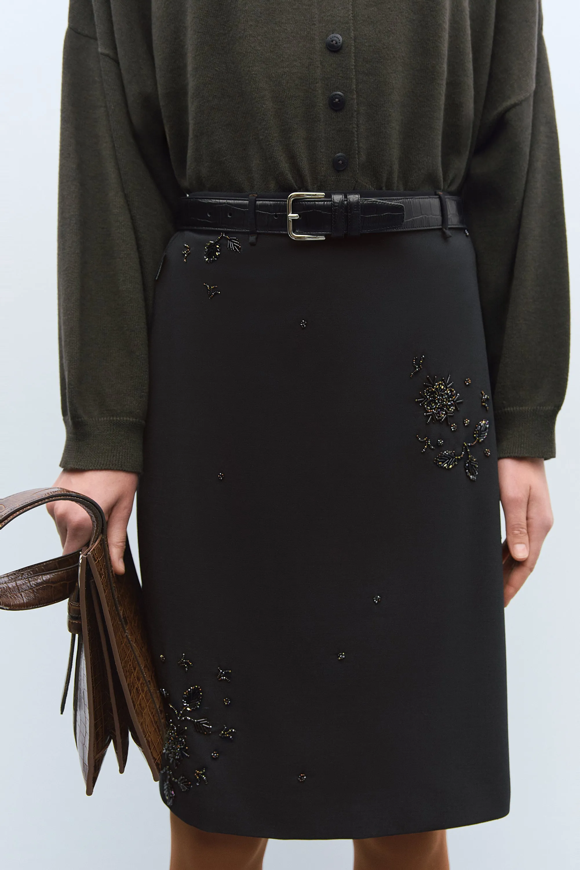 EMBELLISHED TAILORING SKIRT BLACK sold by Cordera product image thumbnail 2