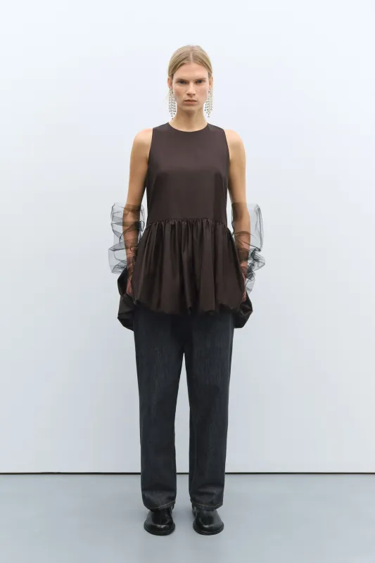 BALLOON MINI DRESS BROWN sold by Cordera