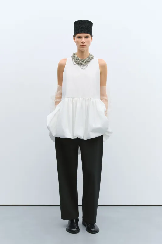 BALLOON MINI DRESS WHITE made by Cordera