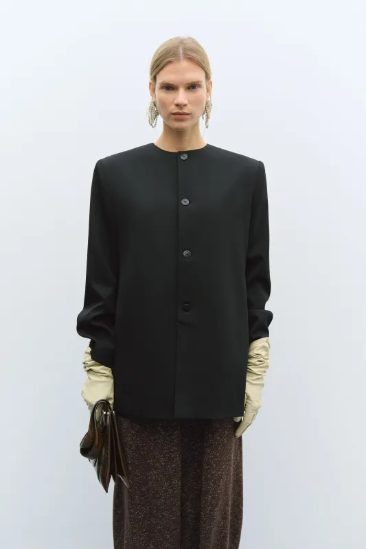 ROUND-NECK BLAZER BLACK sold by Cordera