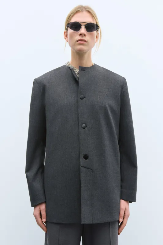 ROUND-NECK BLAZER GREY sold by Cordera