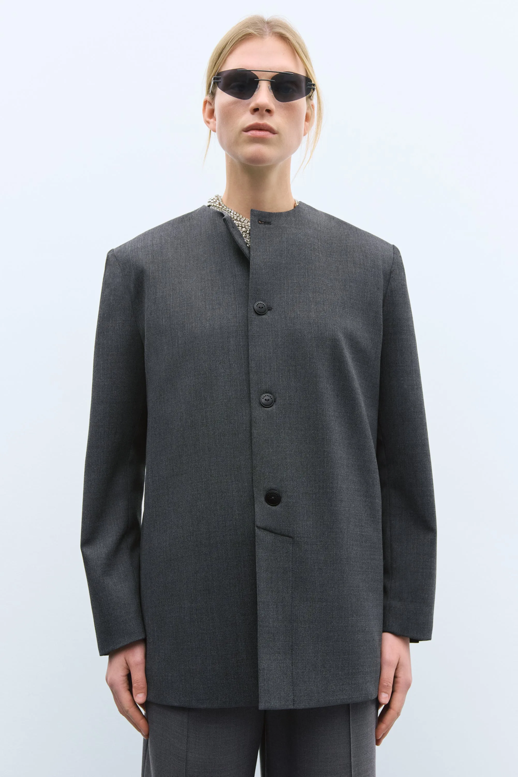 ROUND-NECK BLAZER GREY sold by Cordera