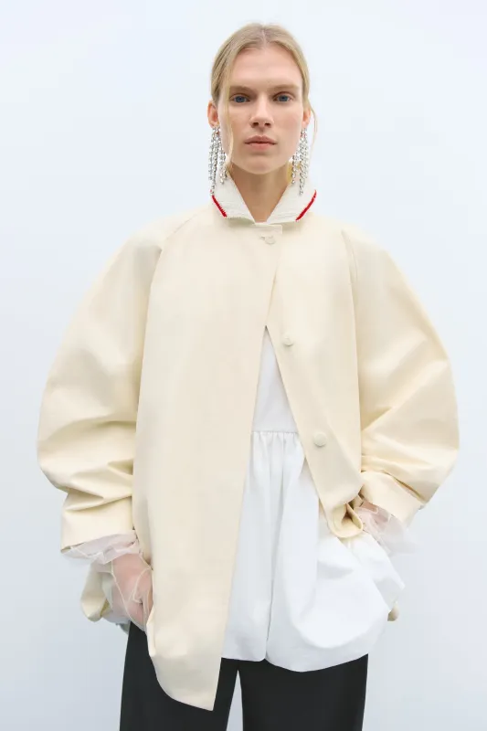 CROCHET COLLAR JACKET CREAM sold by Cordera