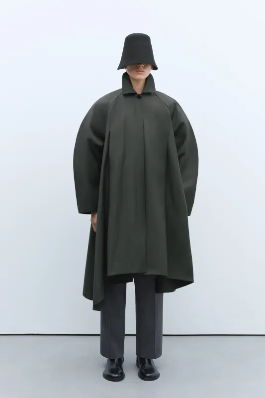 ASYMMETRIC TRENCH COAT GRAPHITE sold by Cordera