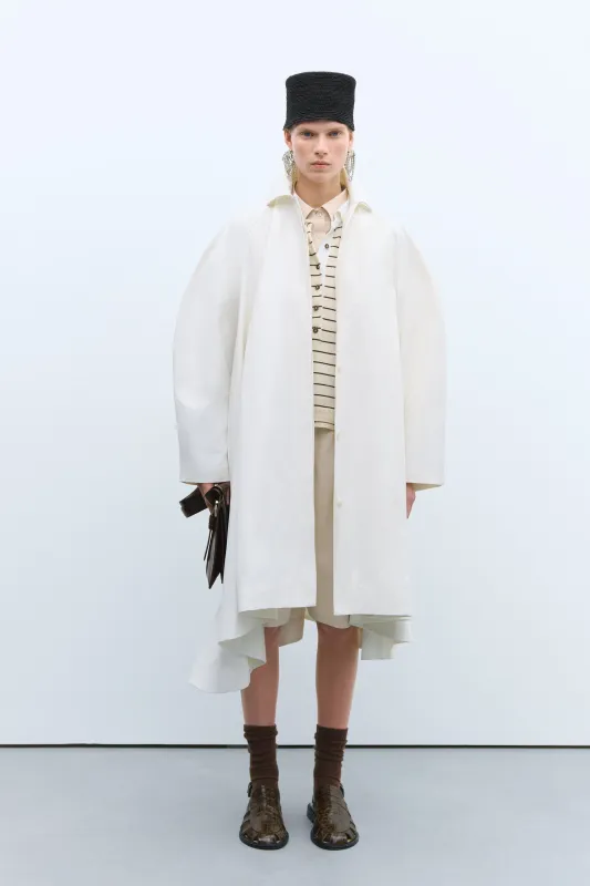 ASYMMETRIC TRENCH COAT WHITE sold by Cordera