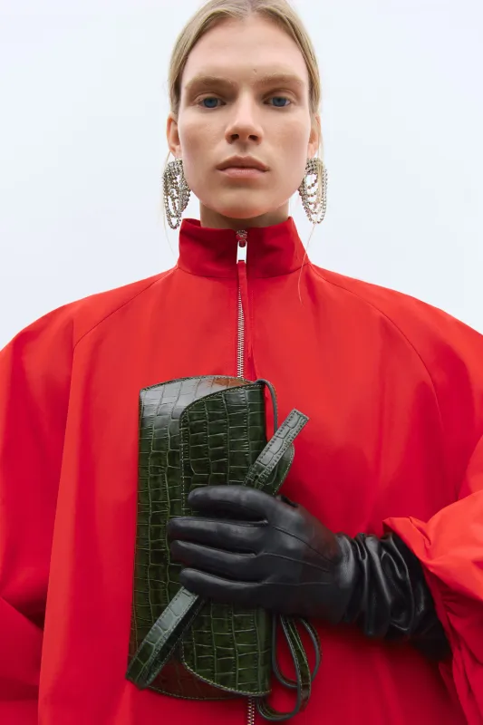 SWAN BAG DARK GREEN CROCODILE sold by Cordera