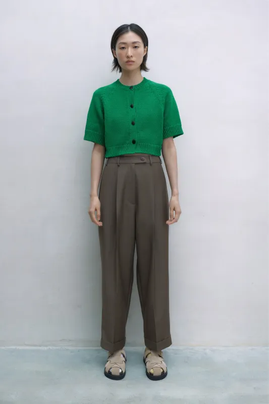 MOHAIR TAILORING MASCULINE PANTS TEAK sold by Cordera