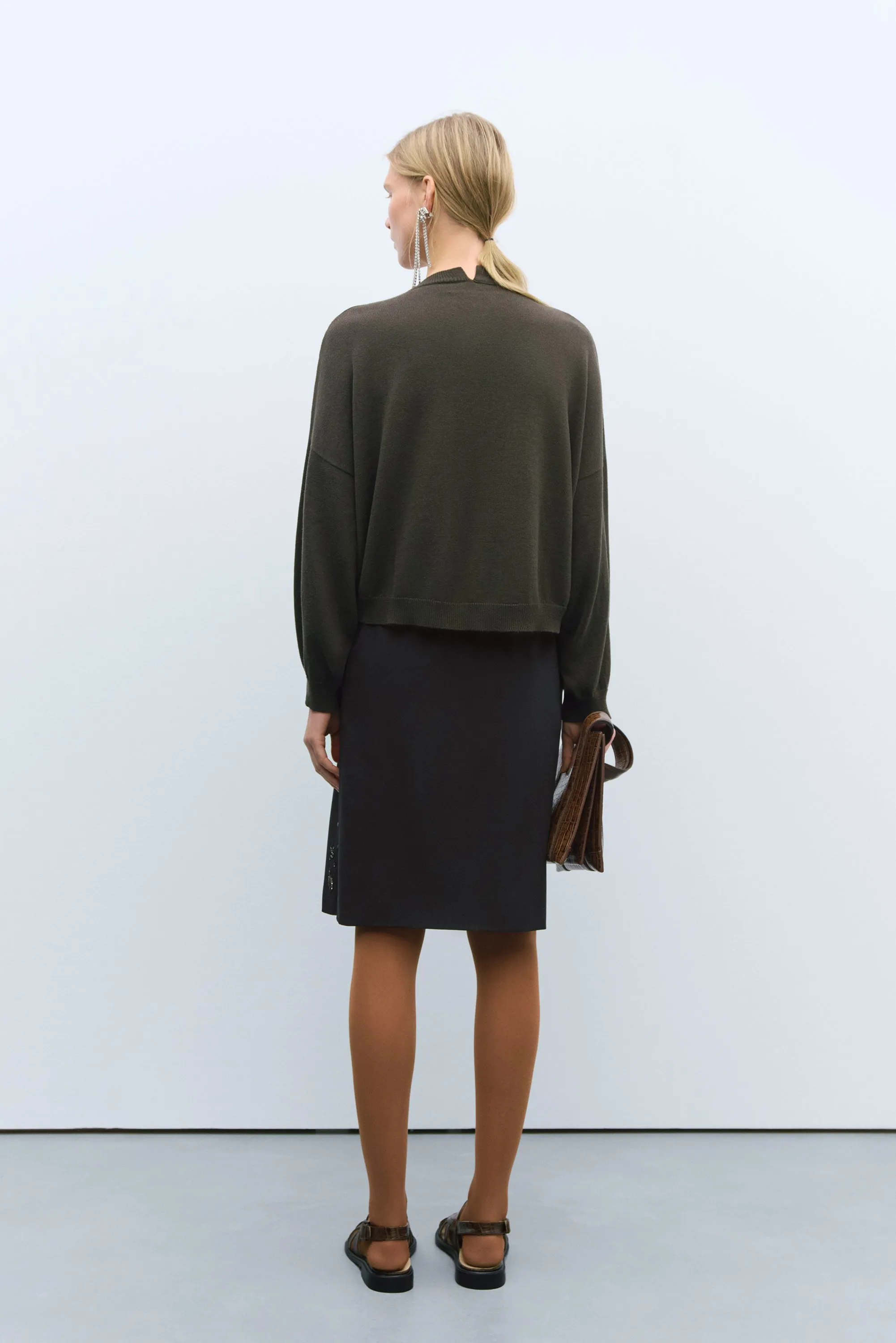 COTTON & CASHMERE CARDIGAN DARK MOSS sold by Cordera product image thumbnail 2