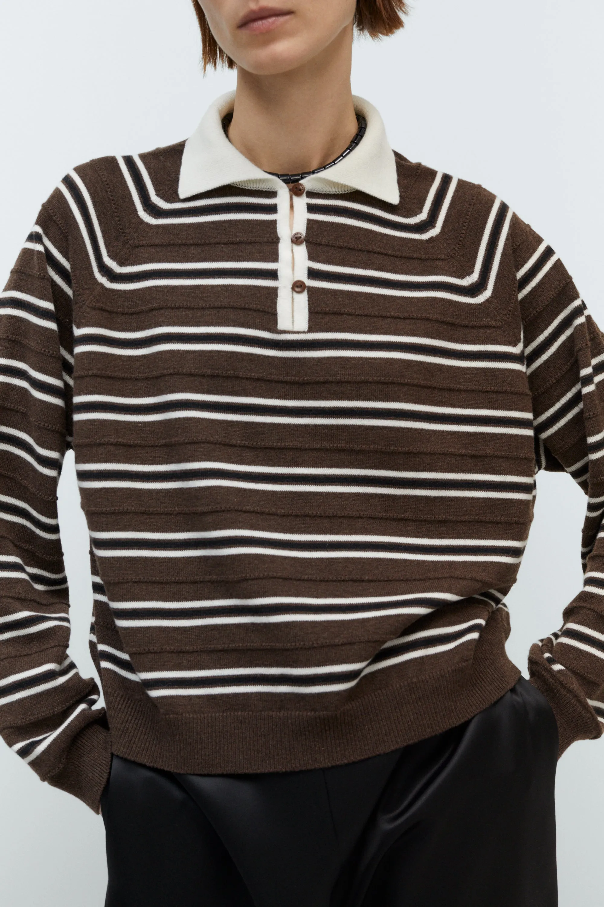 MERINO WOOL STRIPED POLO sold by Cordera product image thumbnail 2