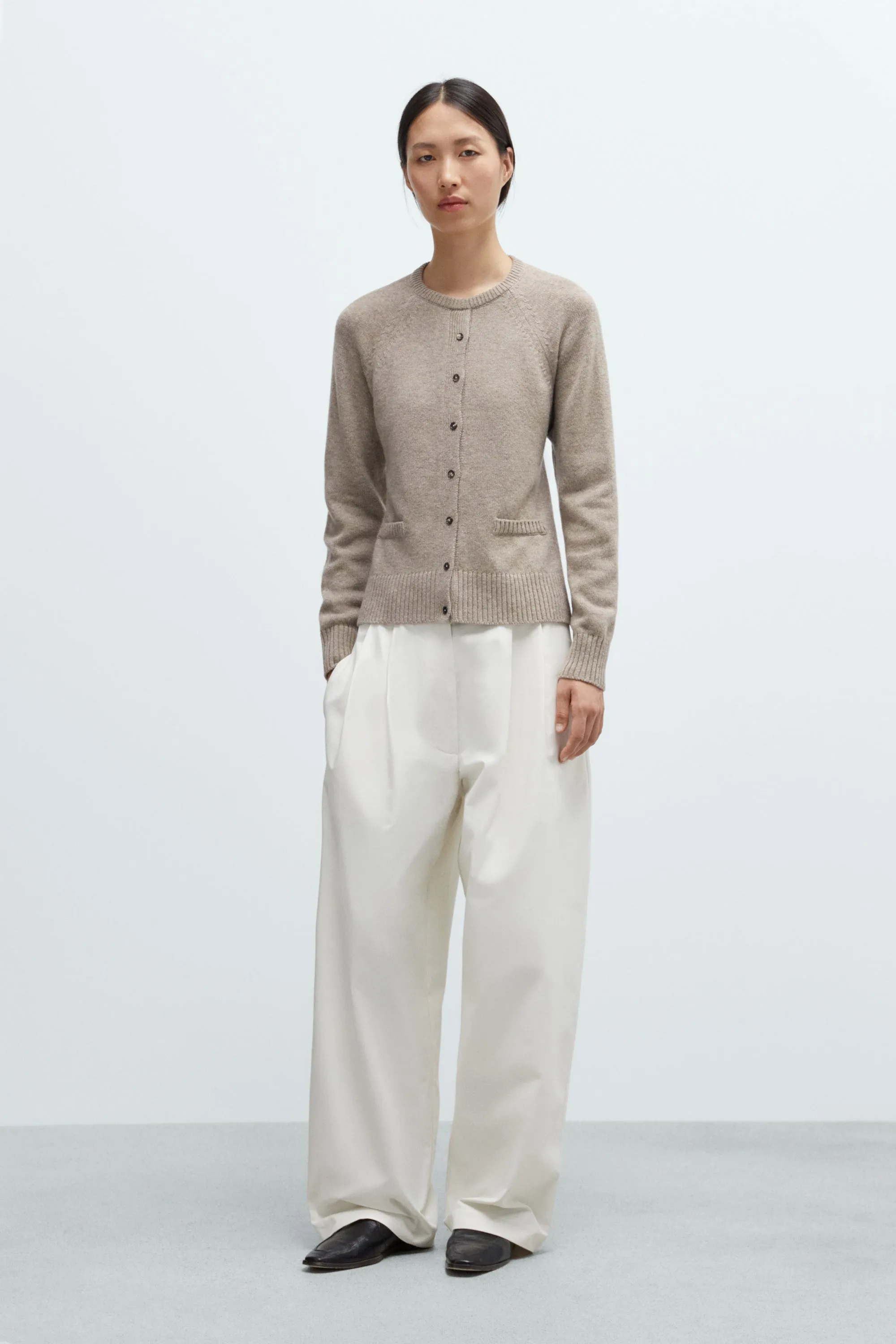 MERINO WOOL OPEN-BACK CARDIGAN sold by Cordera