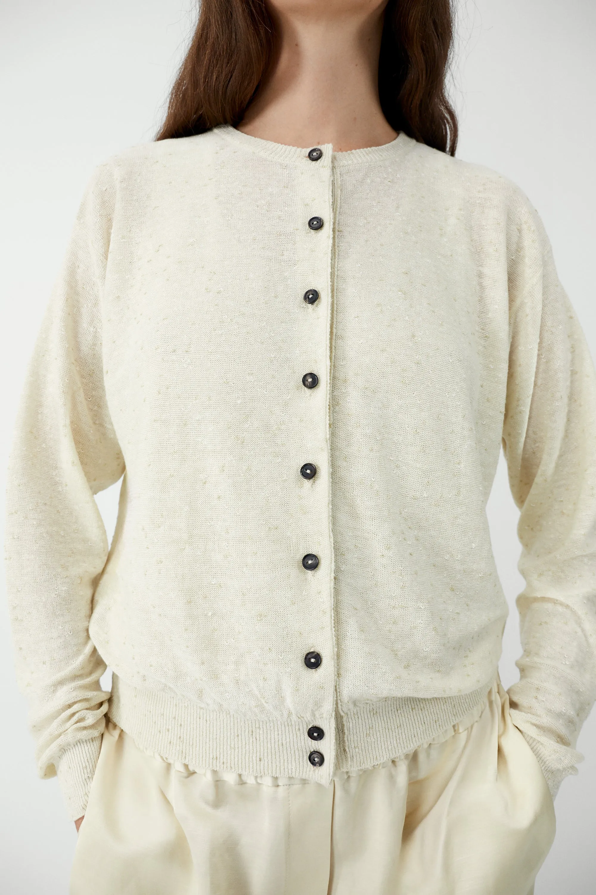 LINEN & COTTON FLECKED CARDIGAN sold by Cordera product image thumbnail 2