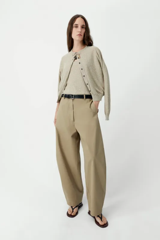 LINEN & COTTON FLECKED CARDIGAN made by Cordera