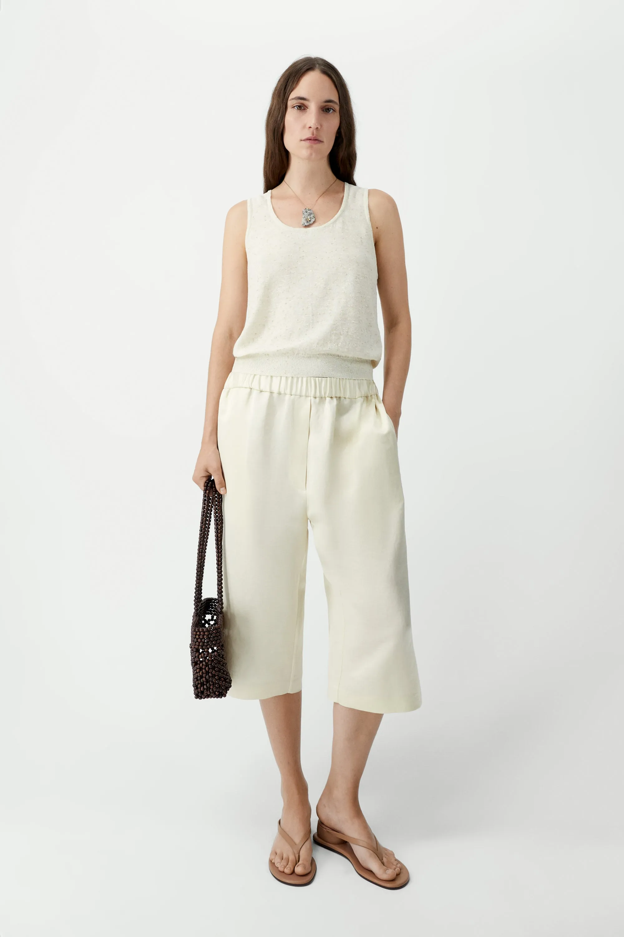 LINEN & COTTON FLECKED TANK TOP sold by Cordera