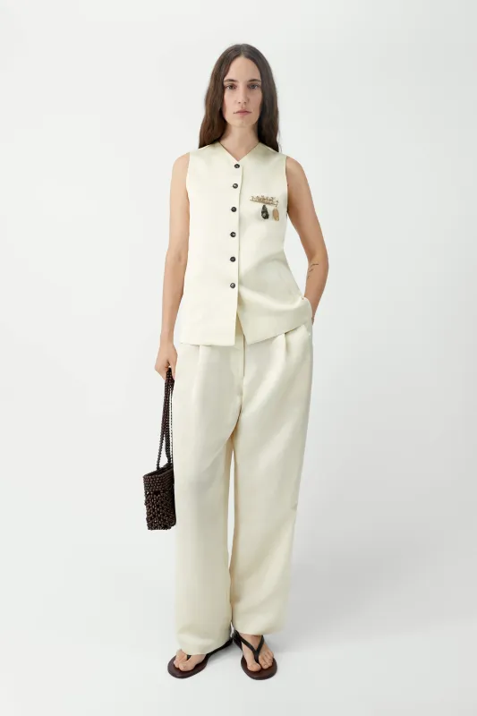 SATIN TAILORED VEST made by Cordera