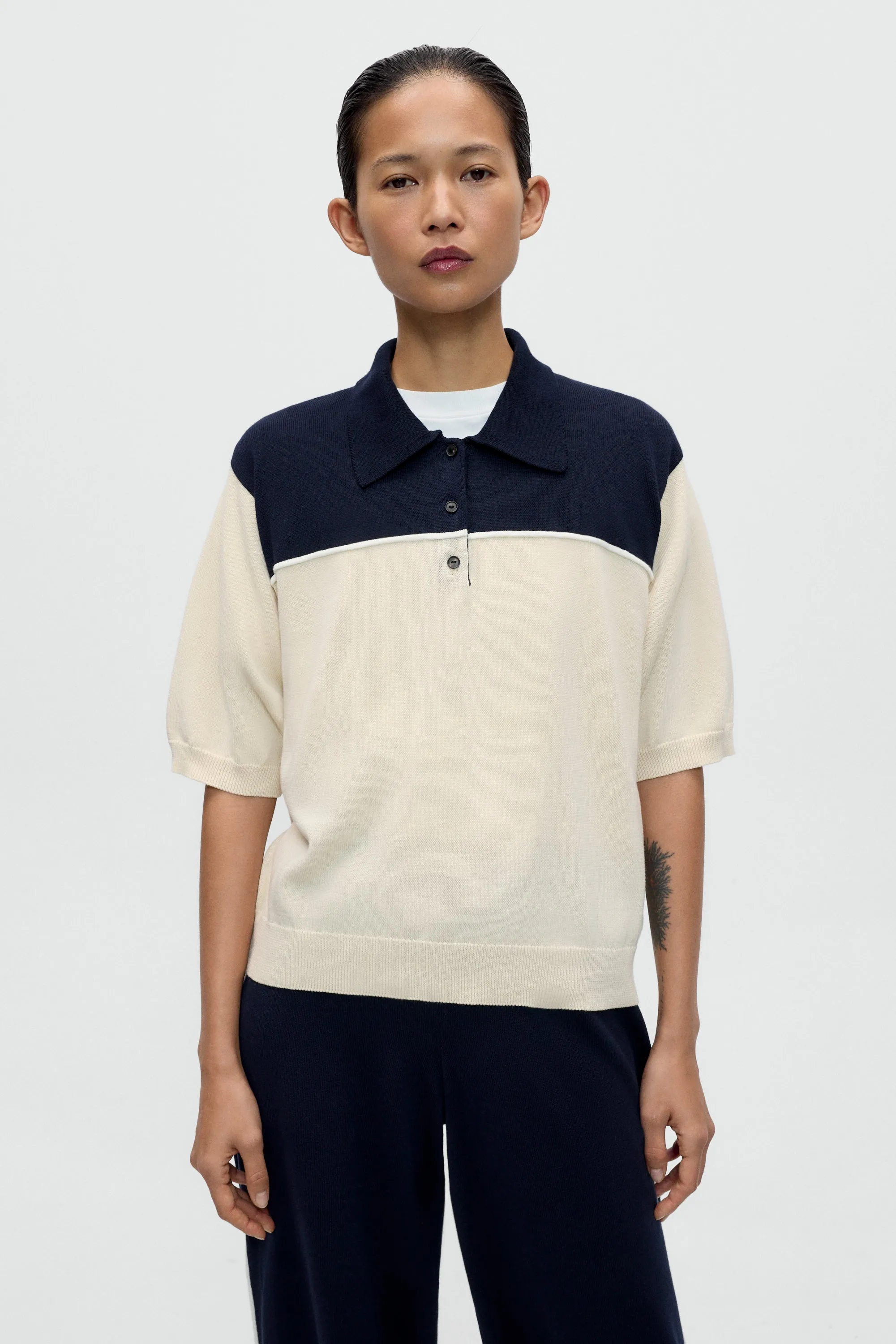 ORGANIC COTTON COLORBLOCK POLO sold by Cordera