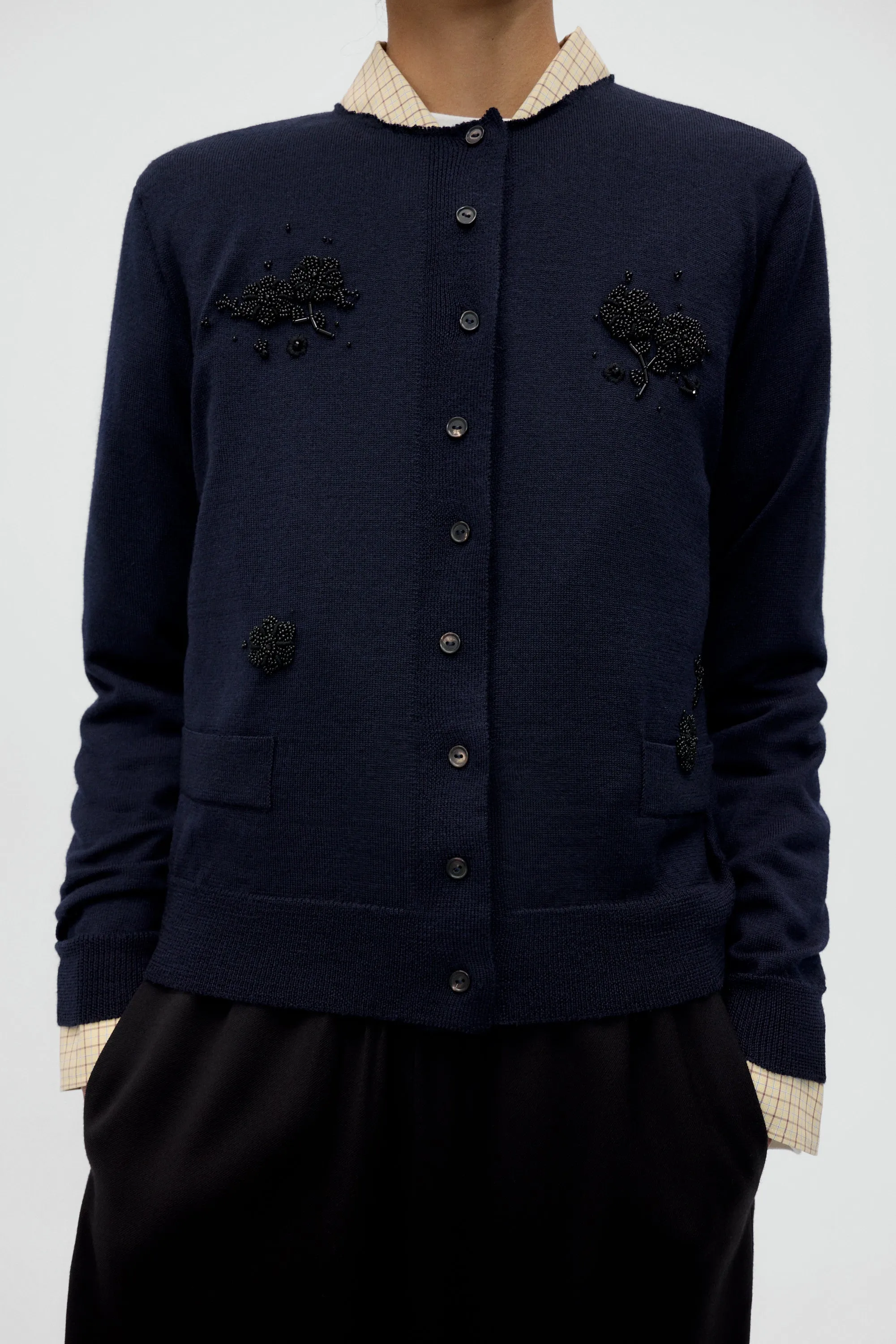 MERINO WOOL EMBELLISHED CARDIGAN sold by Cordera