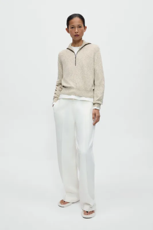 FLECKED COTTON ZIP-UP SWEATER made by Cordera