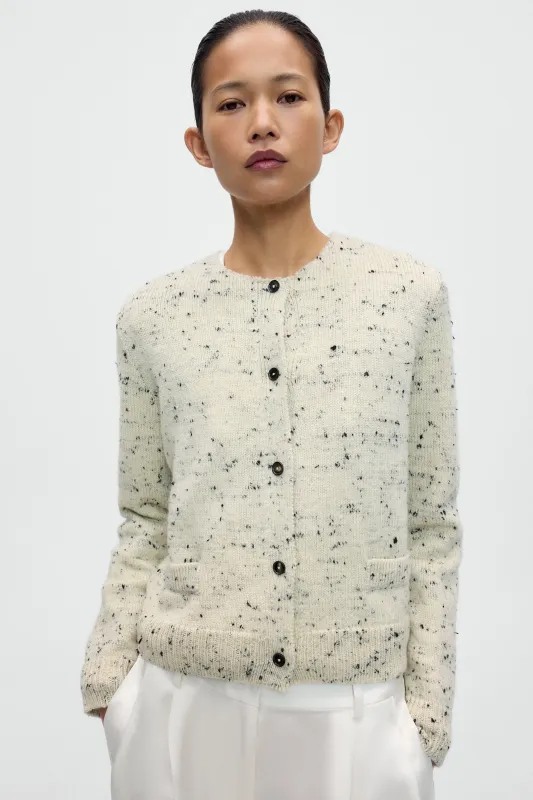 MERINO WOOL FLECKED CARDIGAN made by Cordera