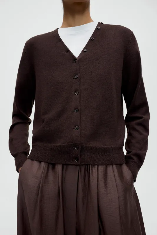 MERINO WOOL BUTTON CARDIGAN made by Cordera