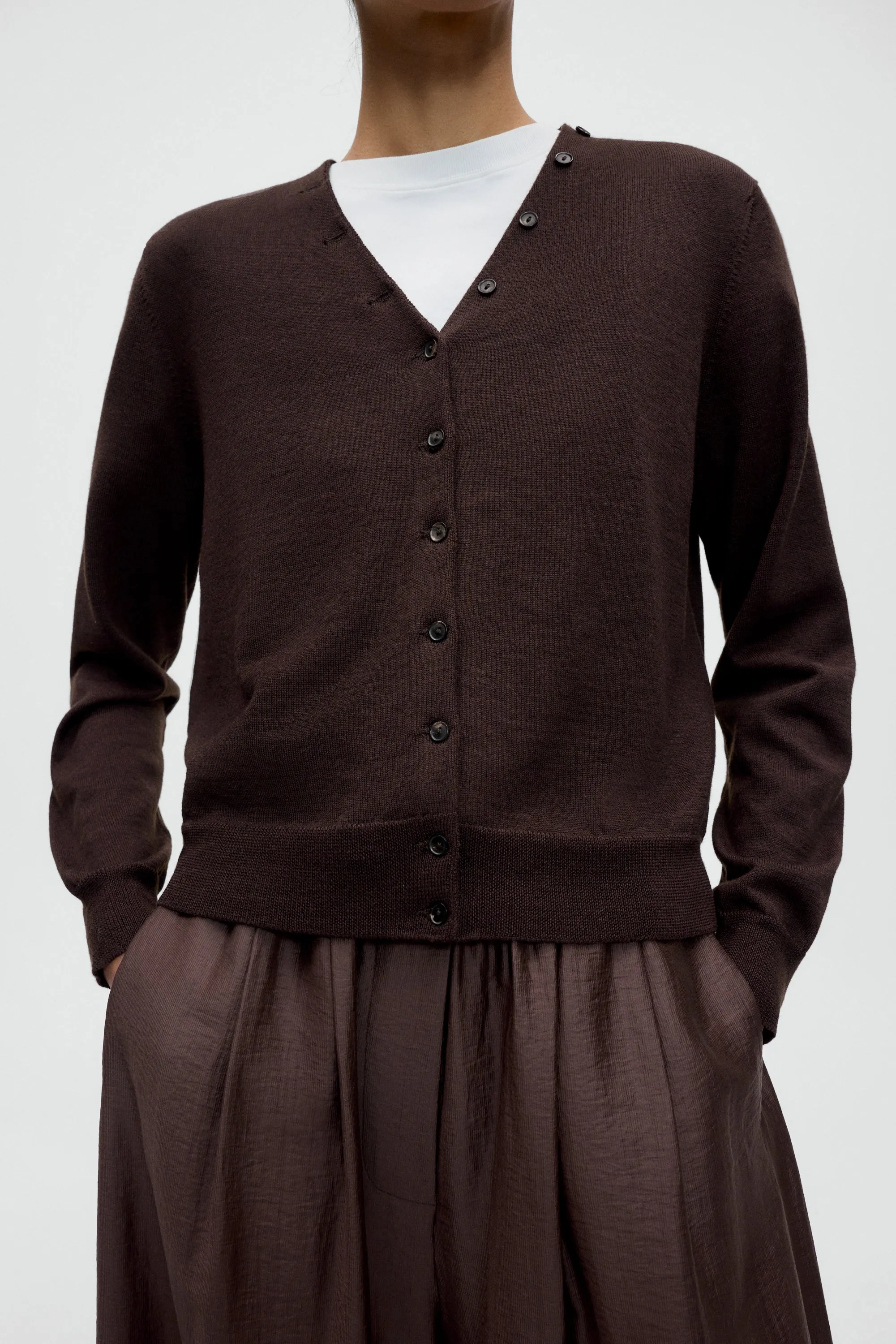 MERINO WOOL BUTTON CARDIGAN sold by Cordera