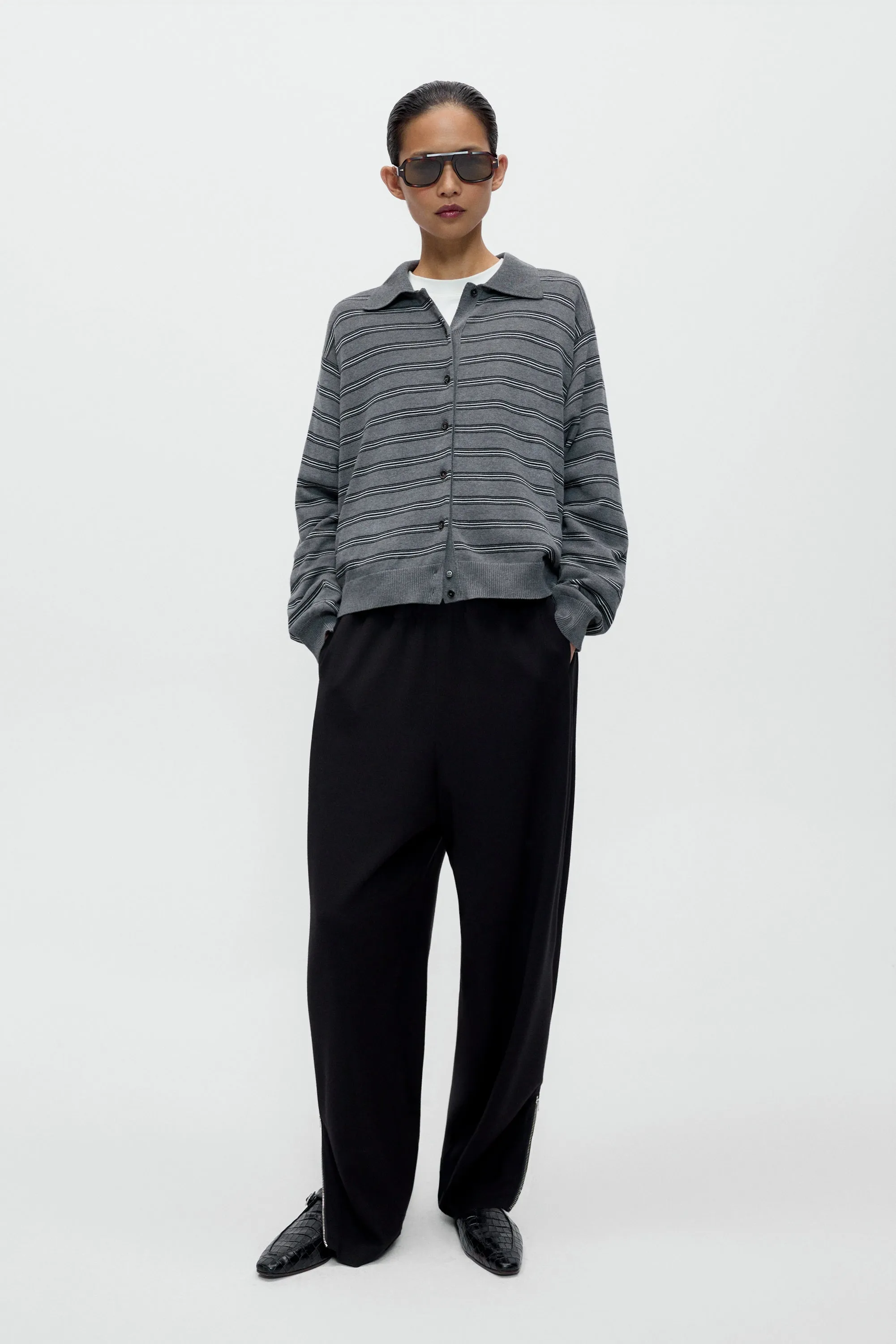 ORGANIC COTTON STRIPED POLO CARDIGAN sold by Cordera product image thumbnail 2