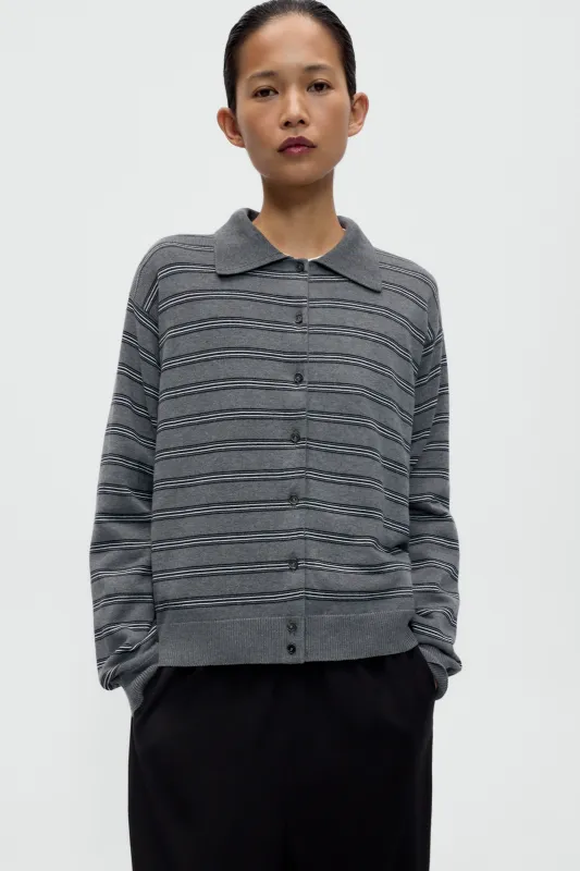ORGANIC COTTON STRIPED POLO CARDIGAN made by Cordera