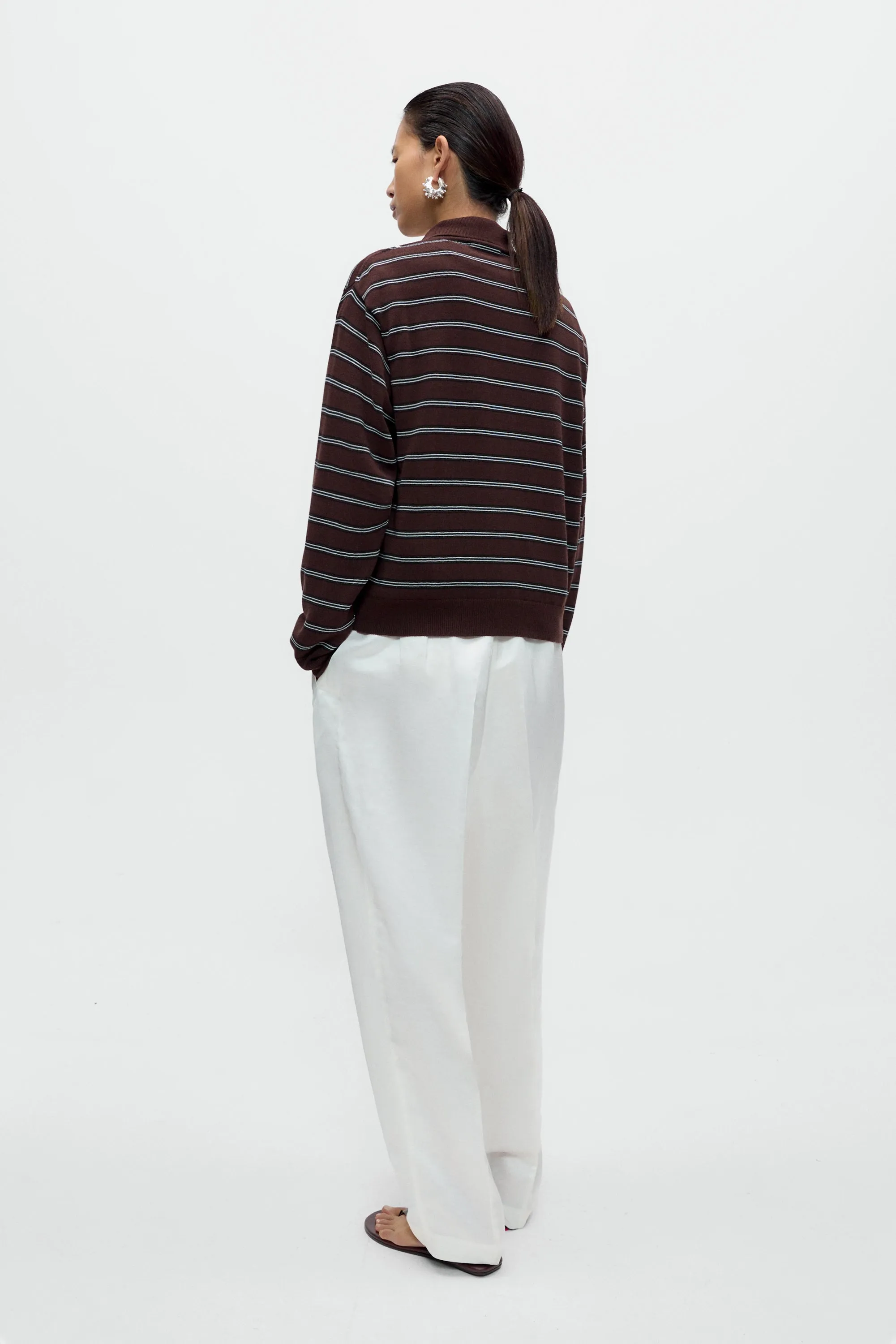 ORGANIC COTTON STRIPED POLO CARDIGAN sold by Cordera product image thumbnail 3