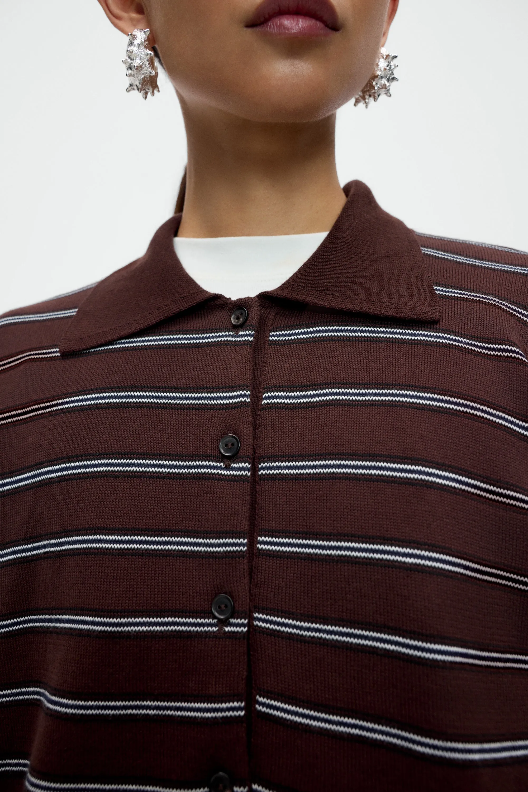 ORGANIC COTTON STRIPED POLO CARDIGAN sold by Cordera product image thumbnail 4