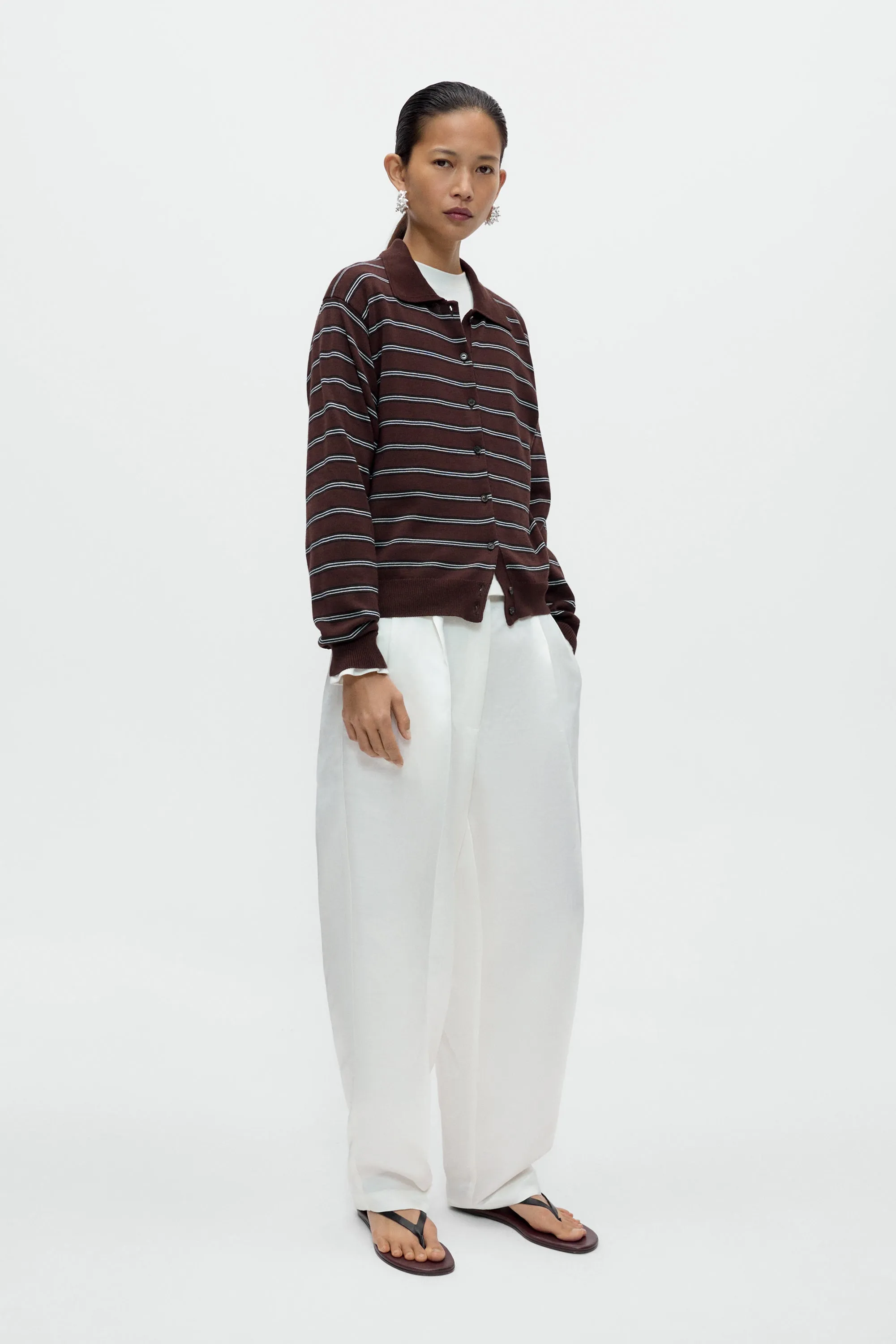 ORGANIC COTTON STRIPED POLO CARDIGAN sold by Cordera product image thumbnail 2