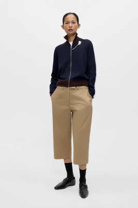 LOW RISE COTTON CAPRI PANTS made by Cordera