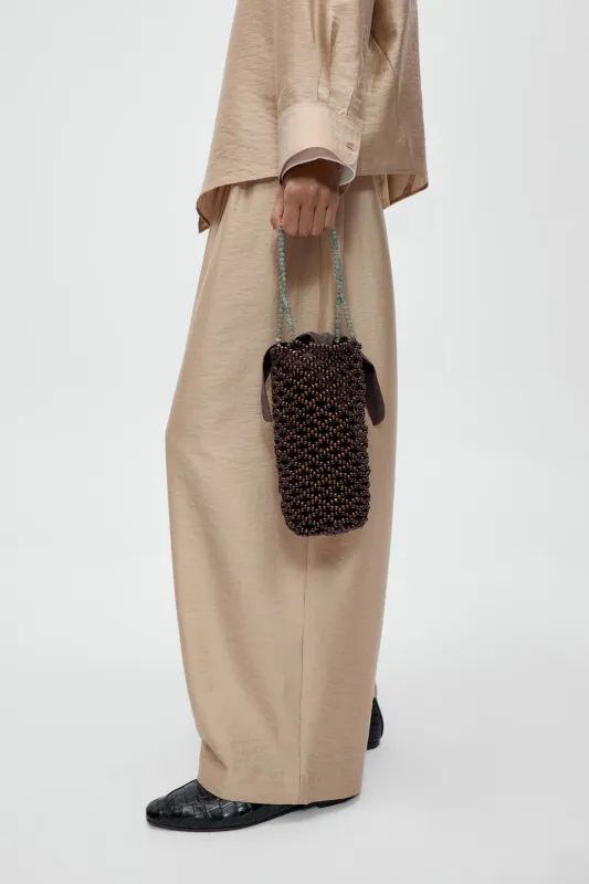HANDMADE WOODEN BEADED BAG made by Cordera