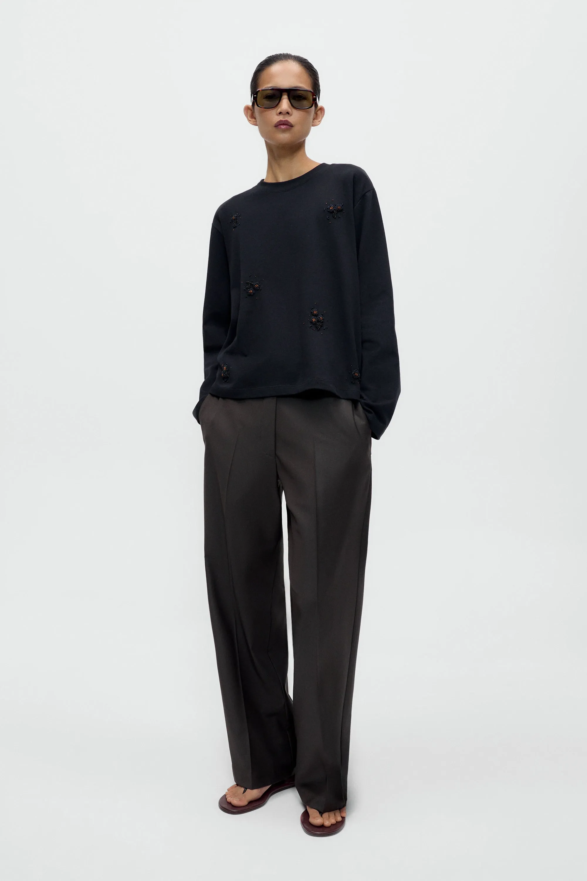 EMBELLISHED LONG-SLEEVE TEE sold by Cordera