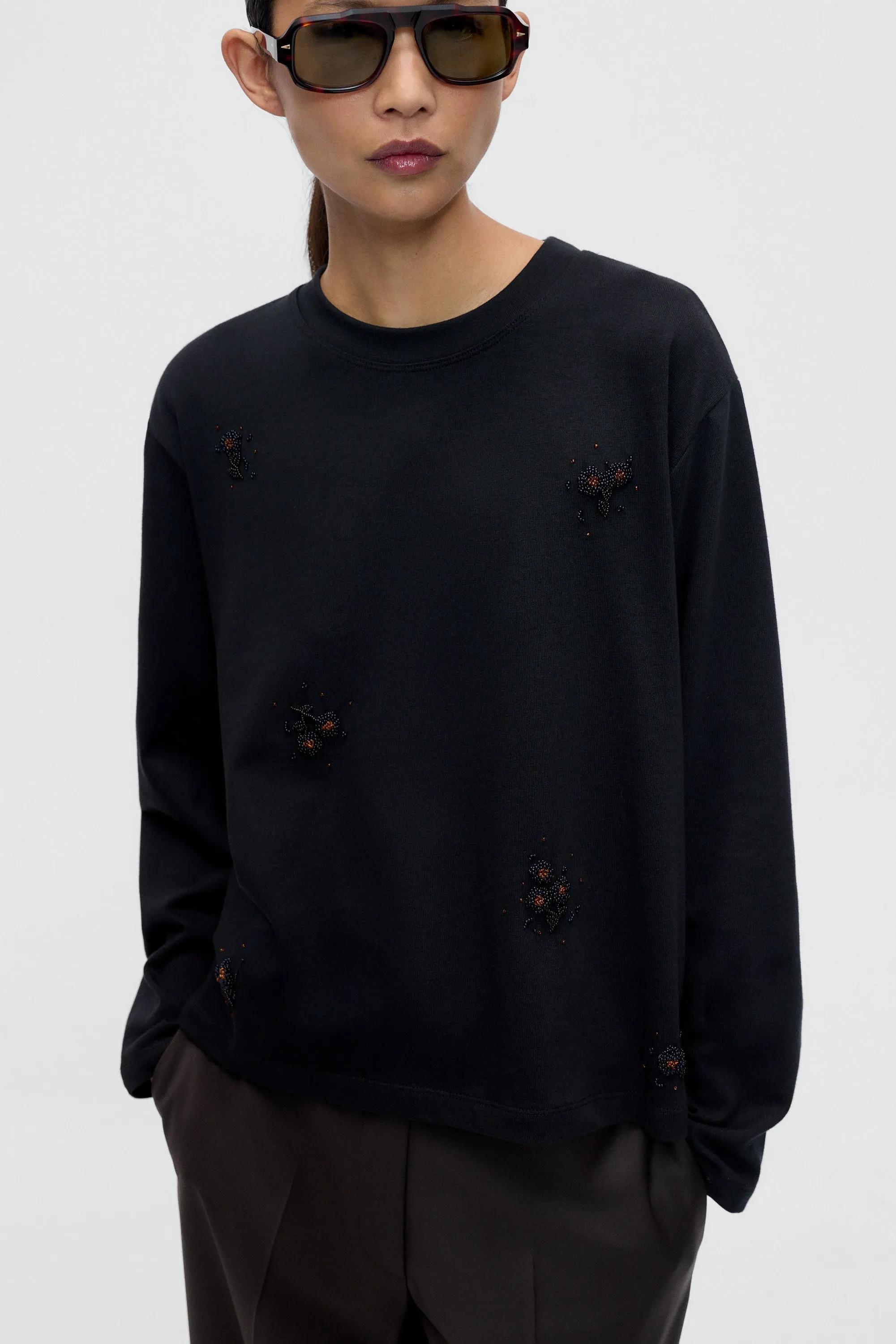 EMBELLISHED LONG-SLEEVE TEE sold by Cordera product image thumbnail 2