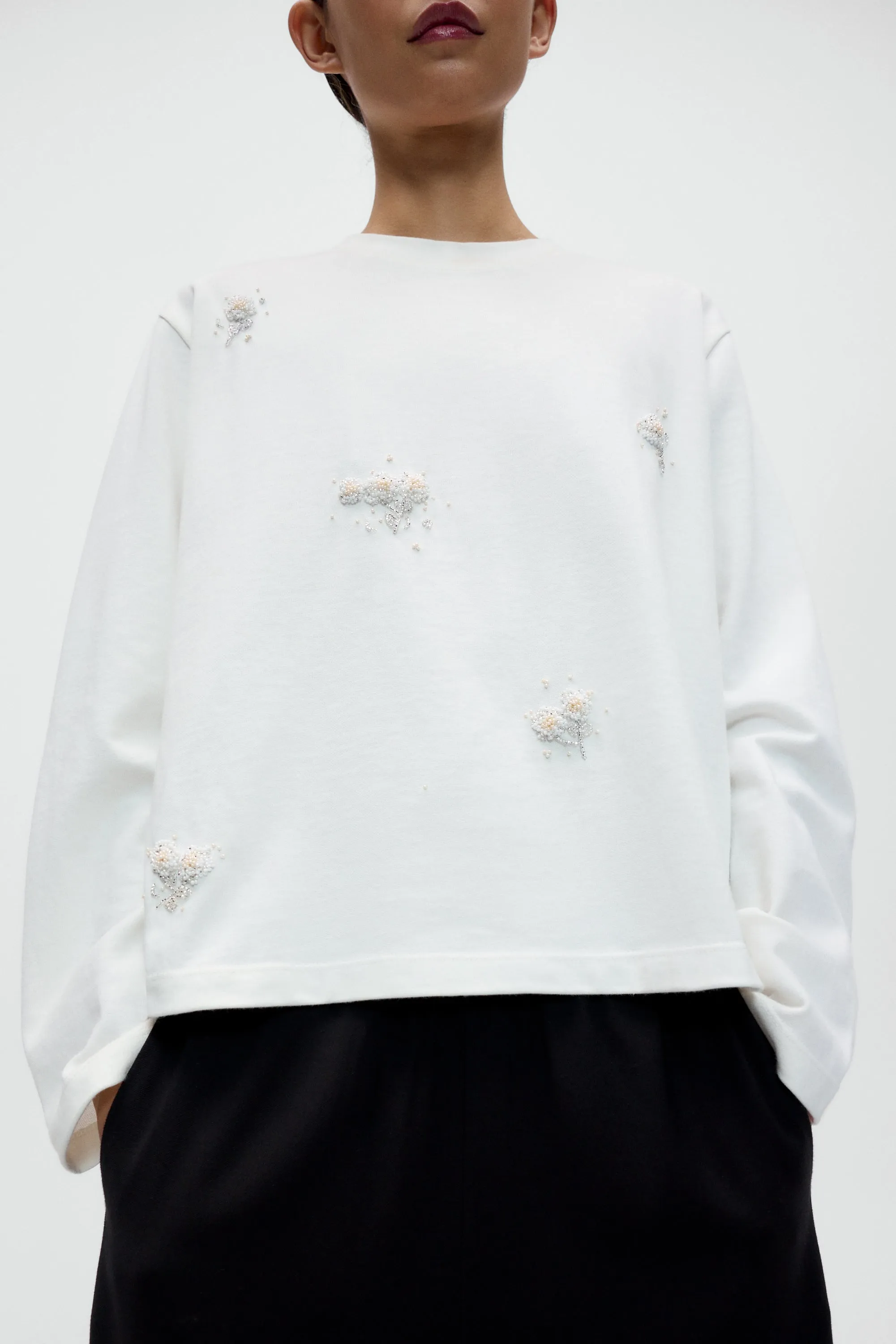 EMBELLISHED LONG-SLEEVE TEE sold by Cordera product image thumbnail 2