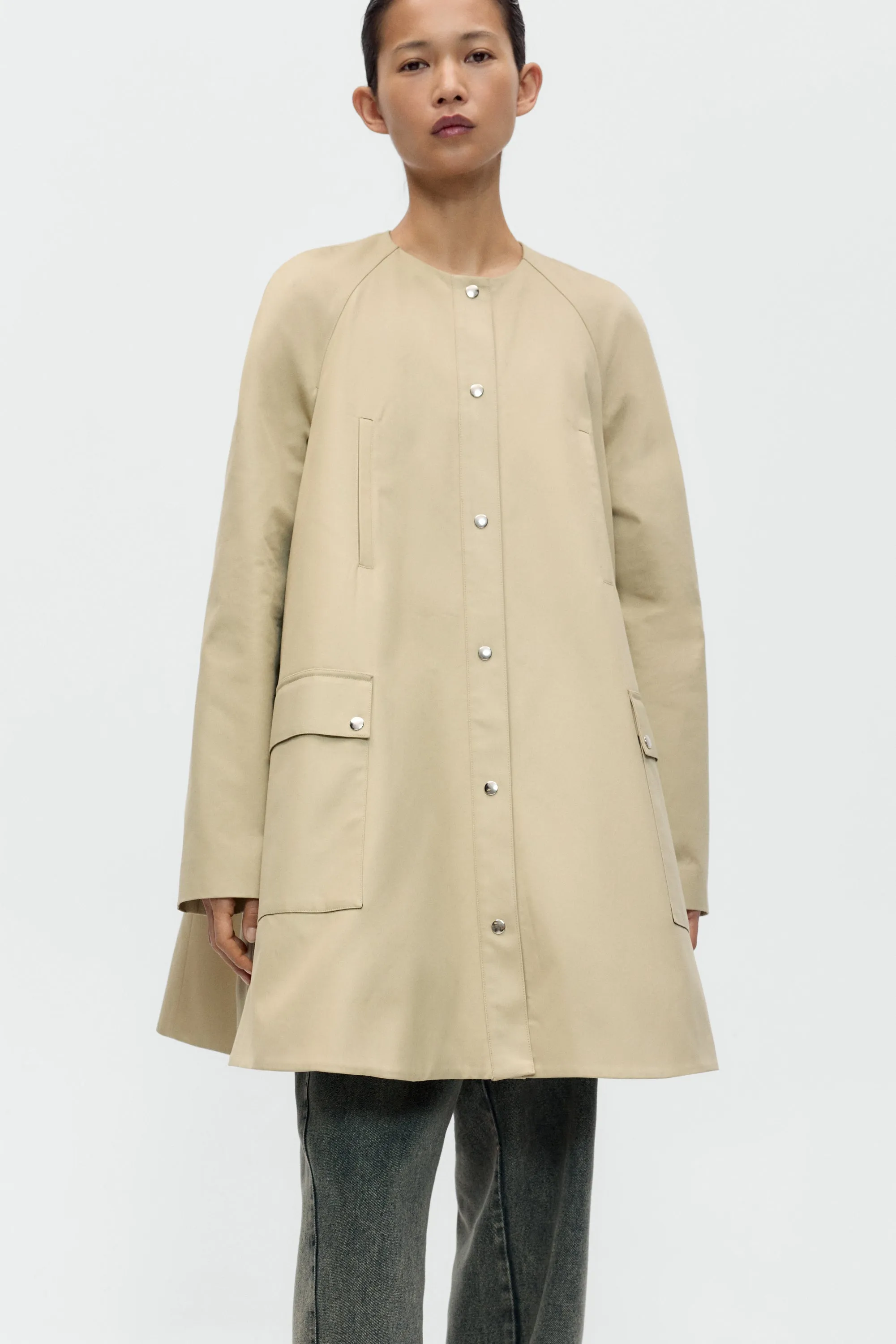 LEATHER COLLAR VOLUMINOUS COAT sold by Cordera product image thumbnail 5