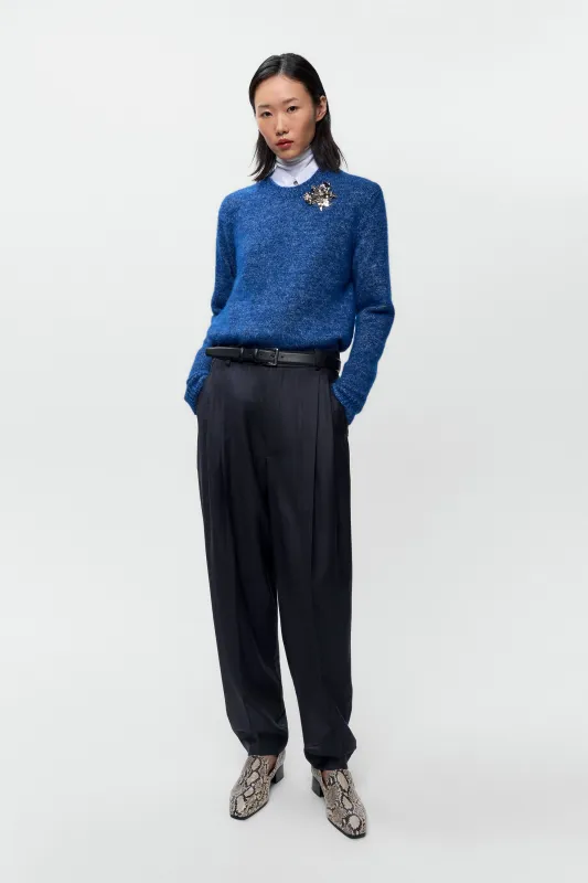 TAILORED PINSTRIPE CARROT PANTS made by Cordera