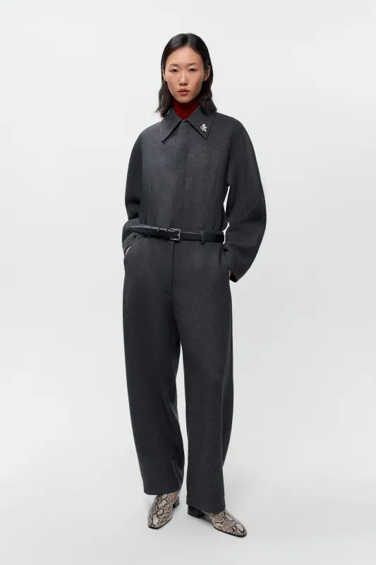 WOOL CURVED PANTS made by Cordera