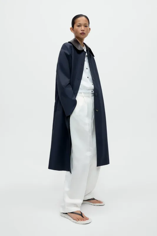 LEATHER COLLAR TRENCH COAT made by Cordera