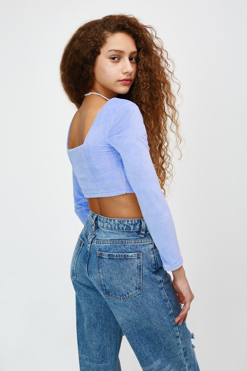 טופ מחוך שריל בד קורדורוי sold by Adika product image thumbnail 5