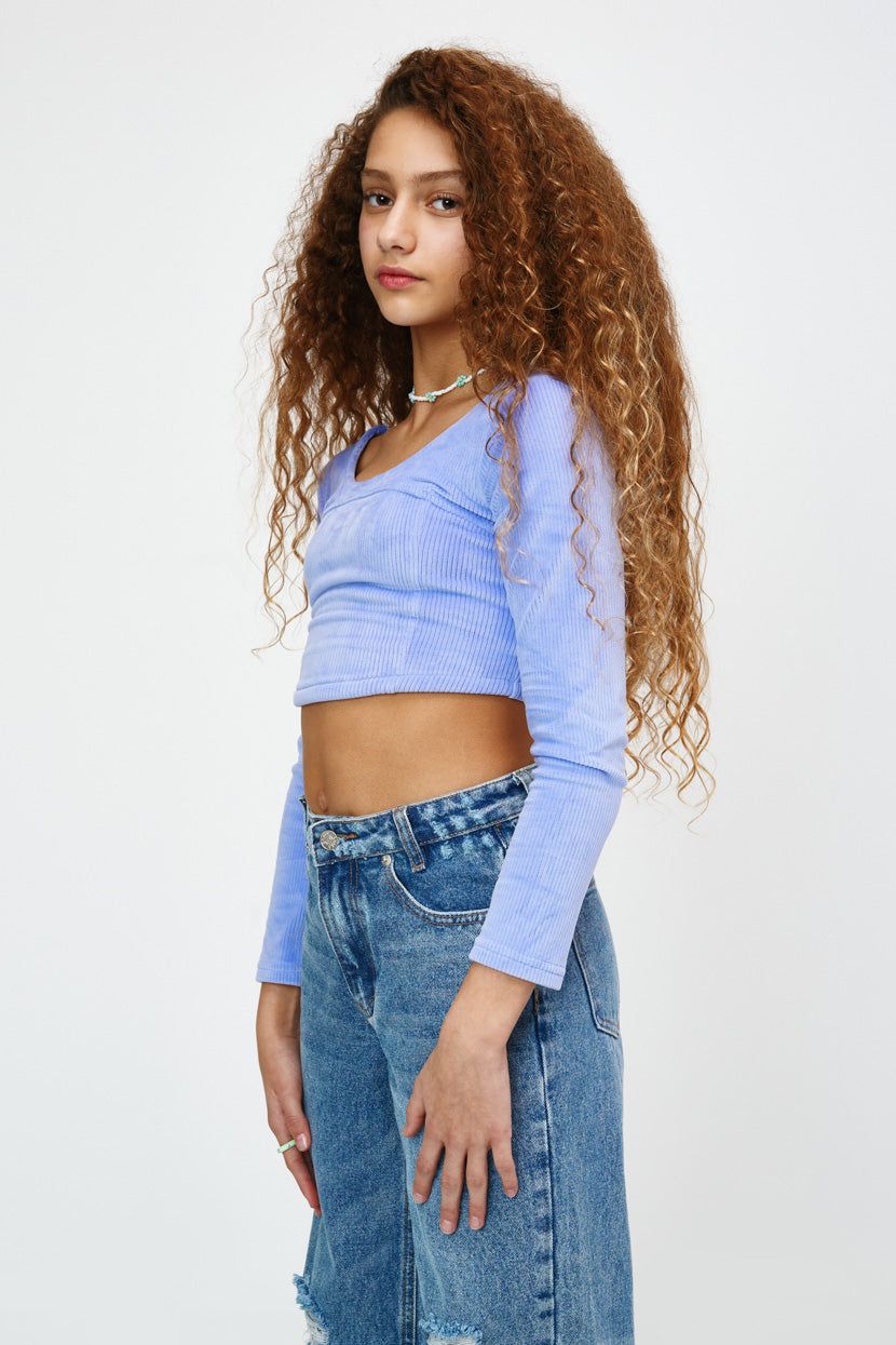 טופ מחוך שריל בד קורדורוי sold by Adika product image thumbnail 4